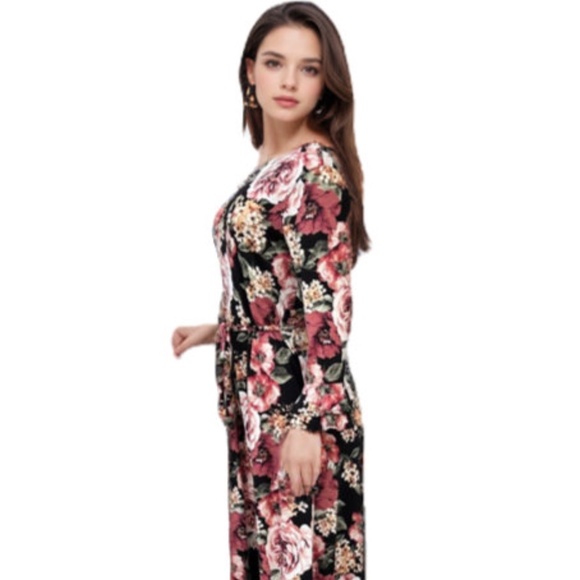 DEVORAH'S SECRET Maxi Dress Black Floral Fantasy - Picture 2 of 4